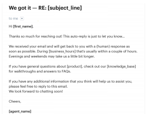 Sample autoresponder email in customer service